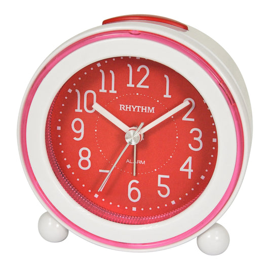 Rhythm “Nightbright 308 (Red)” Retro Desk Alarm Clock with LED-Lighted Dial - CRE308UR01