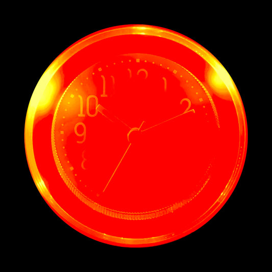 Rhythm “Nightbright 308 (Red)” Retro Desk Alarm Clock with LED-Lighted Dial - CRE308UR01