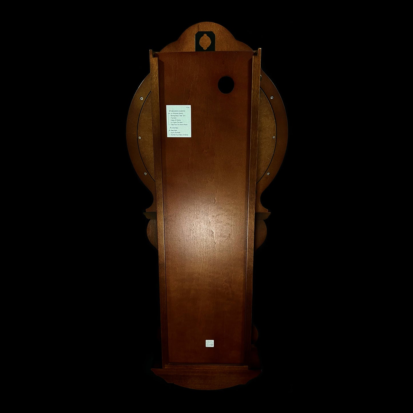 Rhythm “WSM Lauren” Antique-Style Wooden Musical & Chiming Pendulum Wall Clock with Intricate Carved Frame - CMJ380CR06