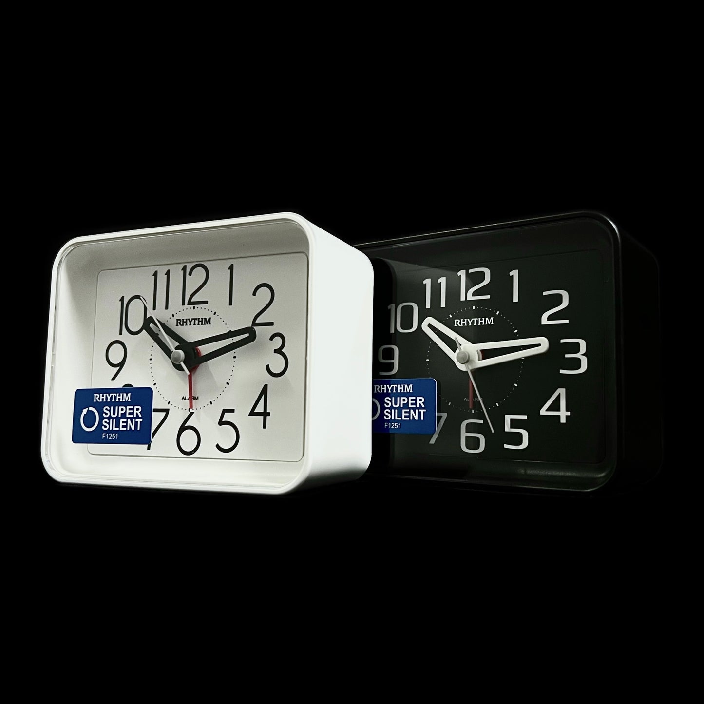 Rhythm “Okiro (White)” Retro Desk Alarm Clock with Quiet Sweep Second Hand - CRE891WR03
