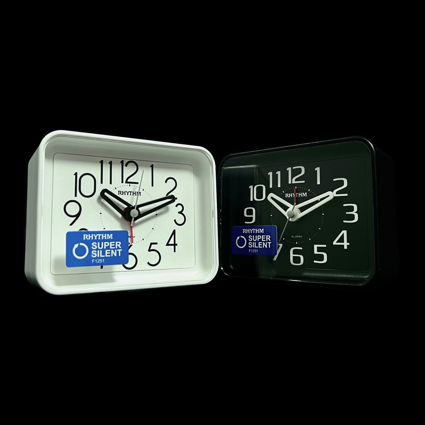 Rhythm “Okiro (White)” Retro Desk Alarm Clock with Quiet Sweep Second Hand - CRE891WR03