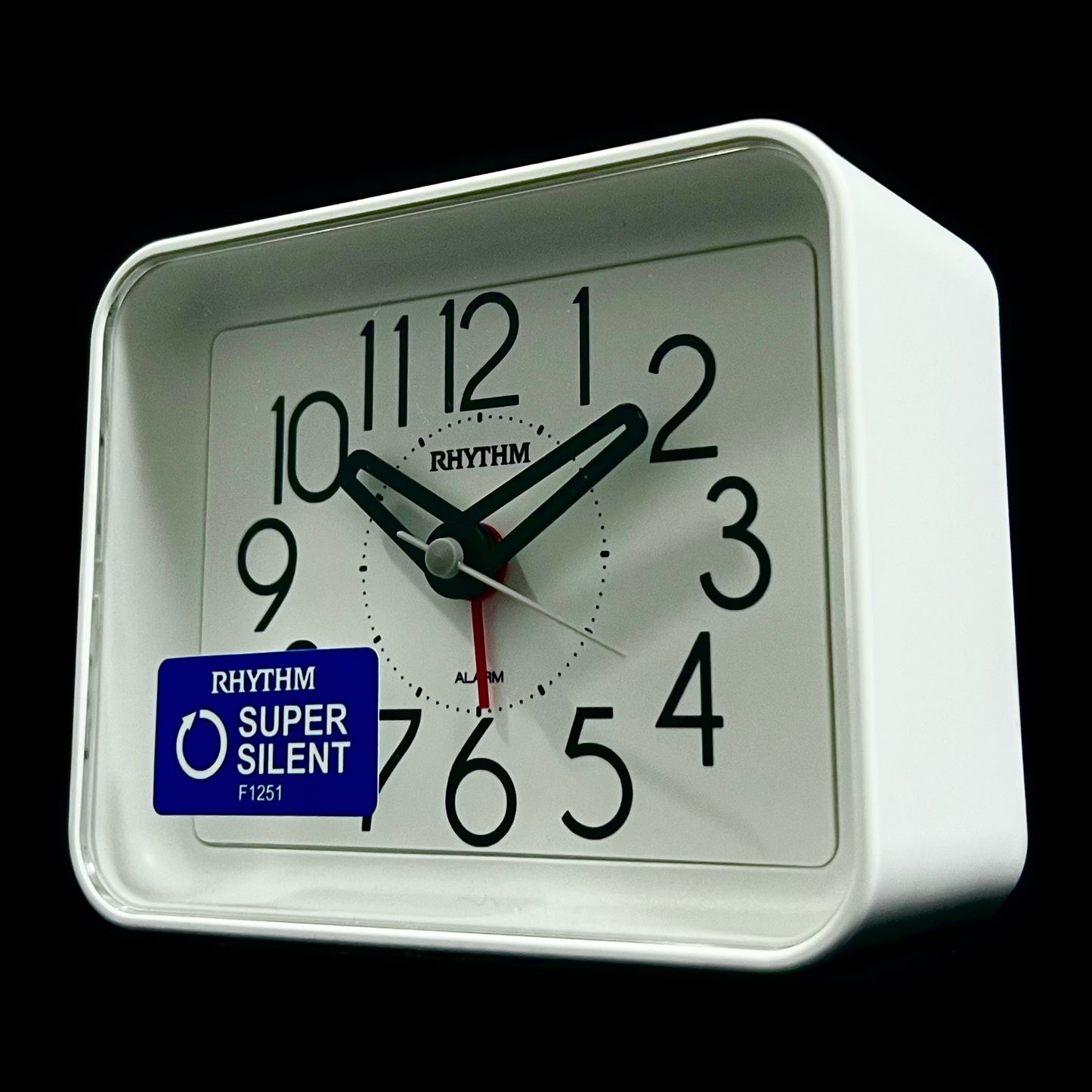 Rhythm “Okiro (White)” Retro Desk Alarm Clock with Quiet Sweep Second Hand - CRE891WR03