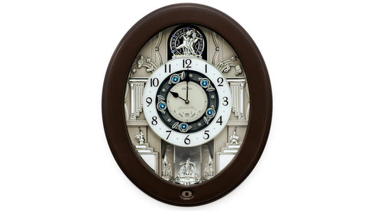 Seiko QXM389NRH "Parade" Melodies in Motion Musical Wooden Wall Clock with Moving Figurines