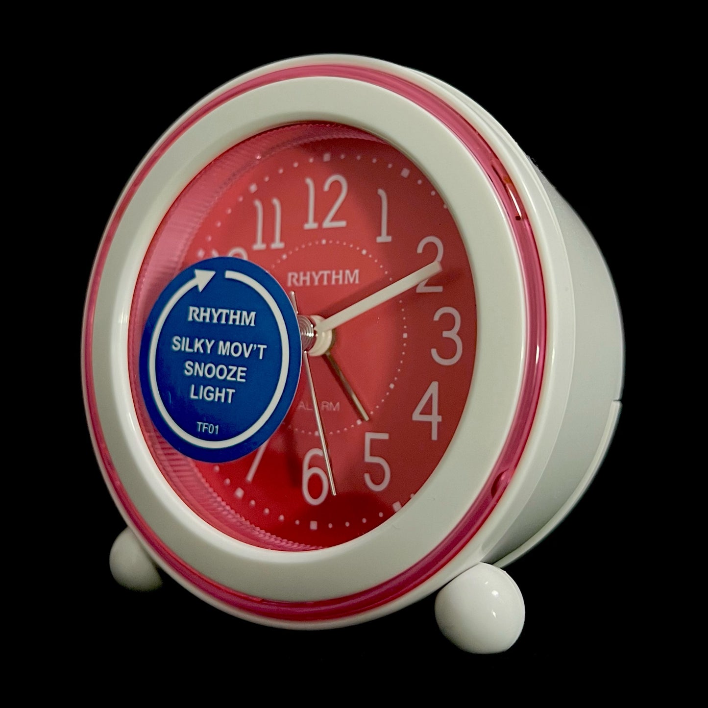 Rhythm “Nightbright 308 (Red)” Retro Desk Alarm Clock with LED-Lighted Dial - CRE308UR01