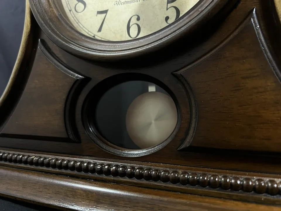 Rhythm "WSM Tuscany" Traditional Wooden Chiming & Musical Tambour Mantel Clock with Swinging Pendulum - CRJ729UR06