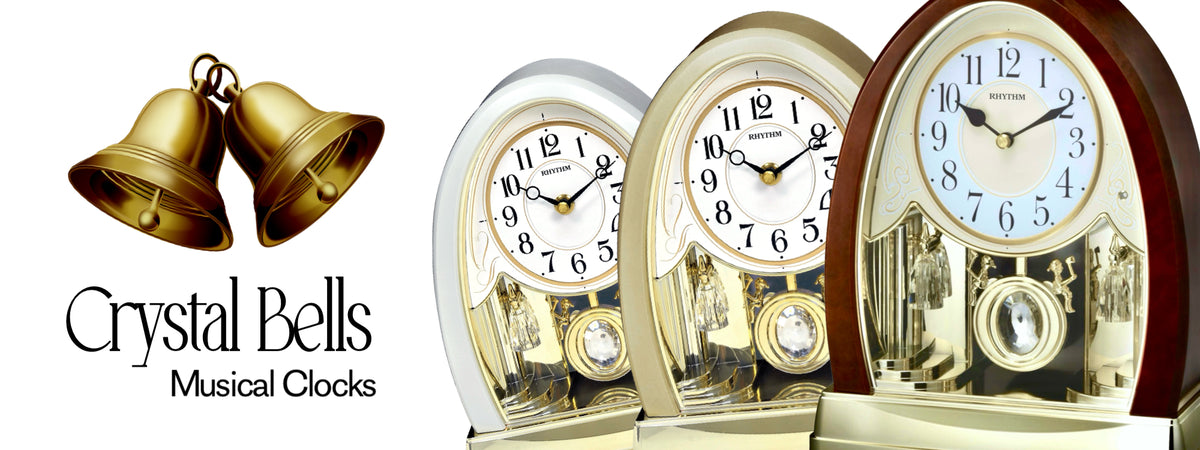 Rhythm's "Crystal Bells" Clocks