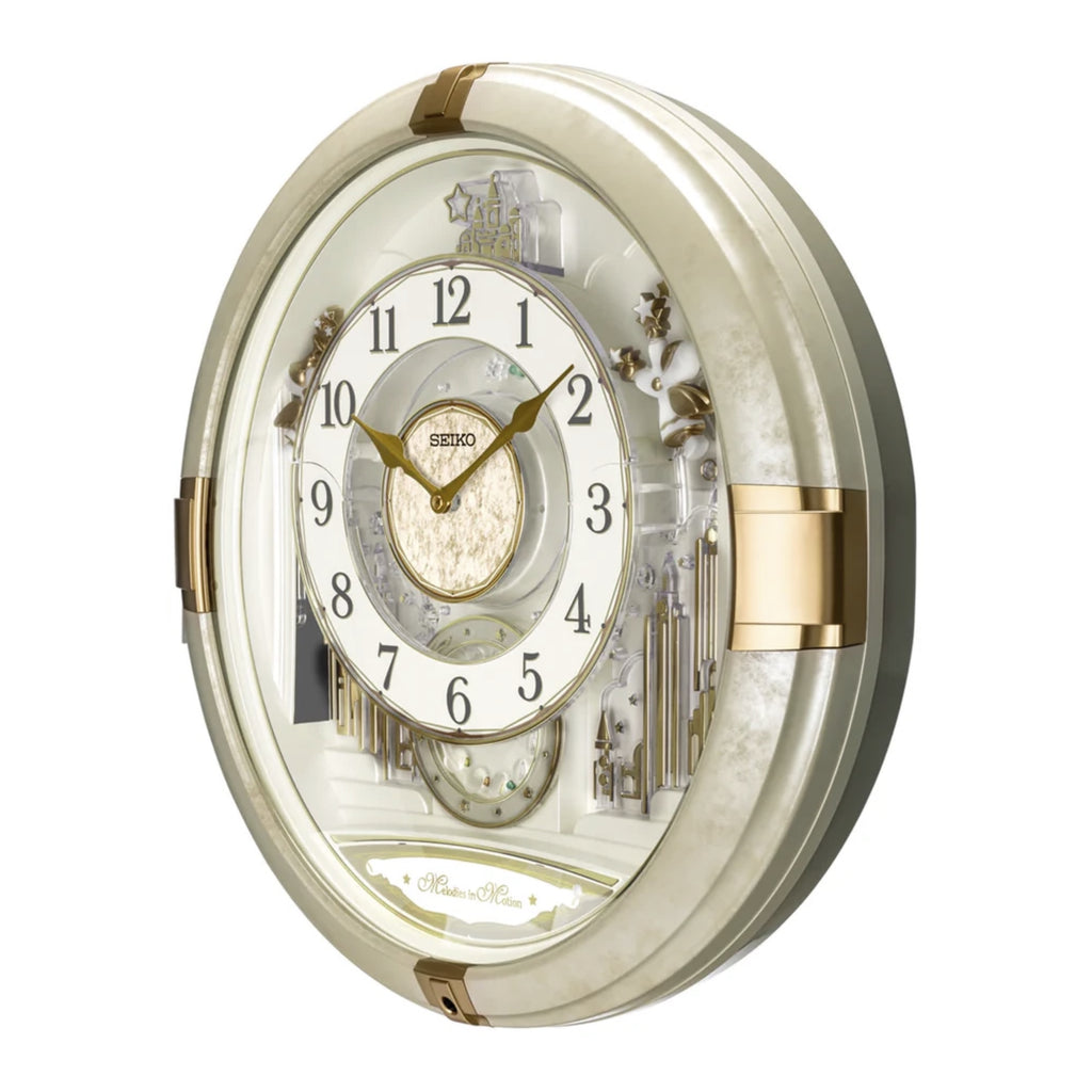Seiko QXM603WRH “Winter Angels” Melodies in Motion Jaw-Dropping Dial Musical Moving Wall Clock with 13 Songs
