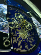 Rhythm “Peaceful Cosmos II” Moving Earth Dial Magic Motion Musical Wall Clock - 4MH408WU19