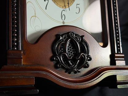 Rhythm "CTS Naples" Traditional Wooden Musical Mantel Clock with Popular Melodies - CRH120UR06
