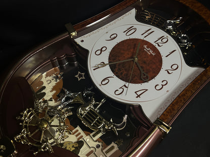 Rhythm “Concerto Entertainer II” Musical Motion Decorative Pendulum Wall Clock with Folk Songs - 4MH889WU23