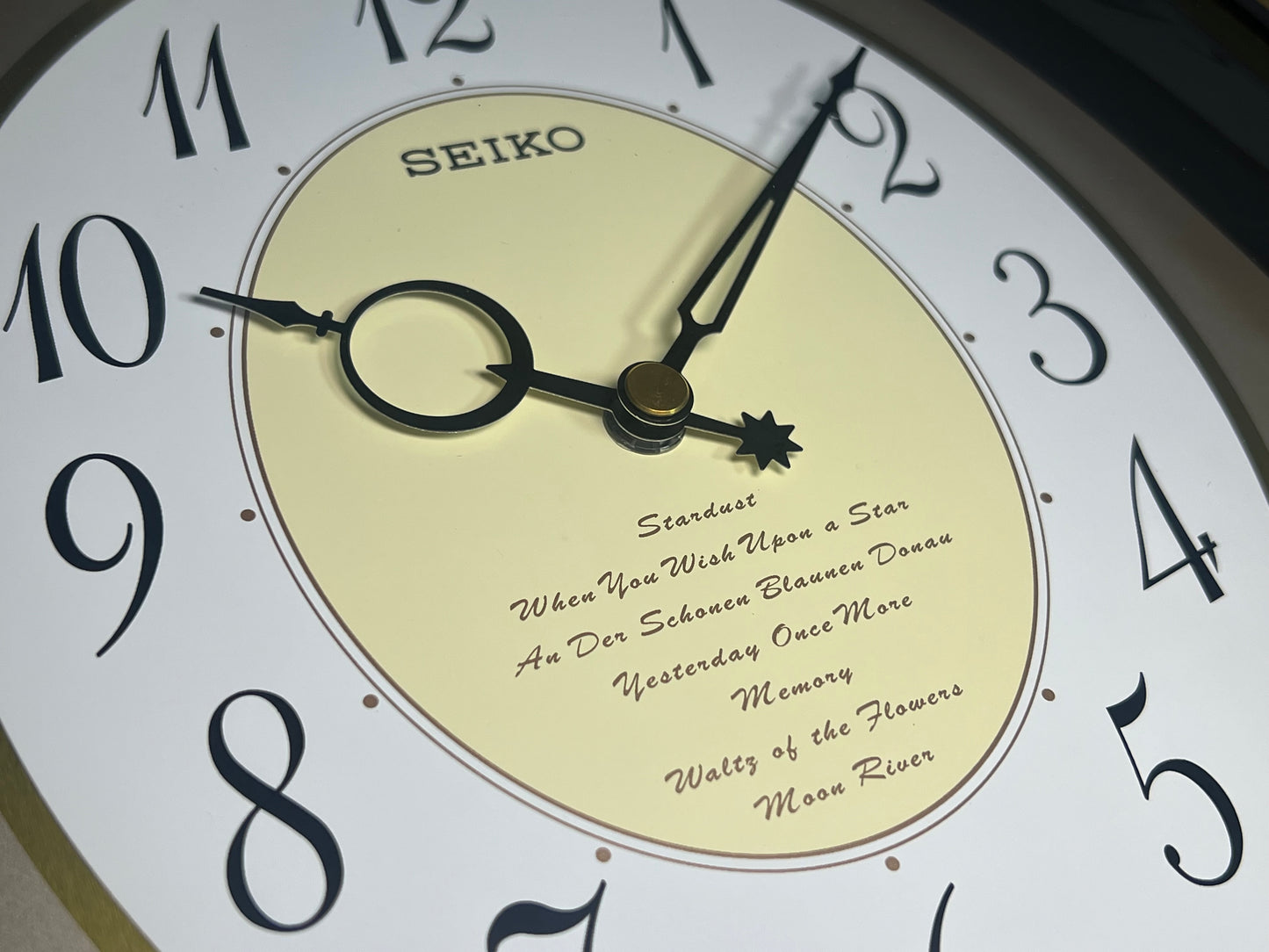 Seiko QXM124GRH "Music Disc Figurines" Melodies in Motion Musical Moving Wall Clock with Popular Music