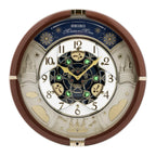 Seiko QXM378BRH “Castle Night” Melodies in Motion Dancing Dial Musical Wall Clock with 18 Songs
