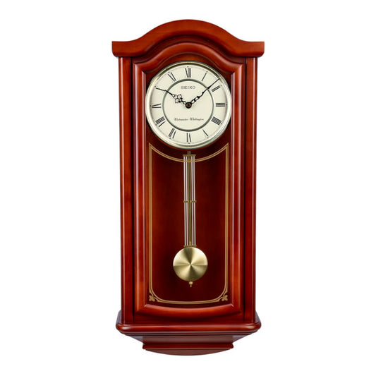 Seiko QXH118BLH "Alder" Traditional Wooden Chiming Pendulum Wall Clock