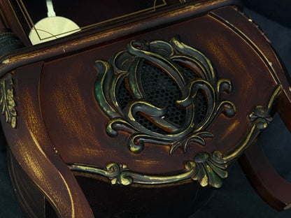 Rhythm "CTS Venetian" Antique-Style Wooden Musical Pendulum Mantel Clock with Intricate Carved Frame - CRJ715UR06