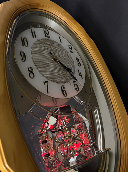 Citizen (Rhythm) "Pal Muse Seasons M439" Musical Motion Wooden Wall Clock from Japan with Seasonal Melodies - 4MN439-006