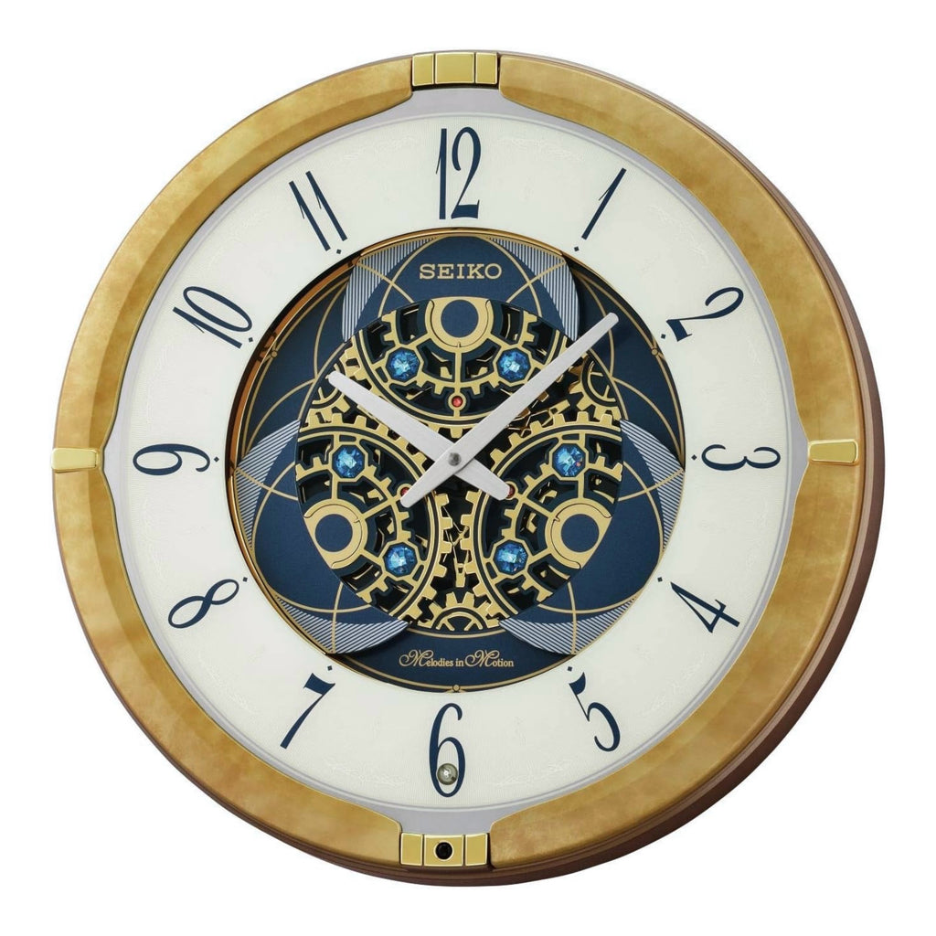 Seiko QXM387GRH “Kingly Mechanical” Melodies in Motion Dancing Dial Musical Wall Clock with 30 Songs
