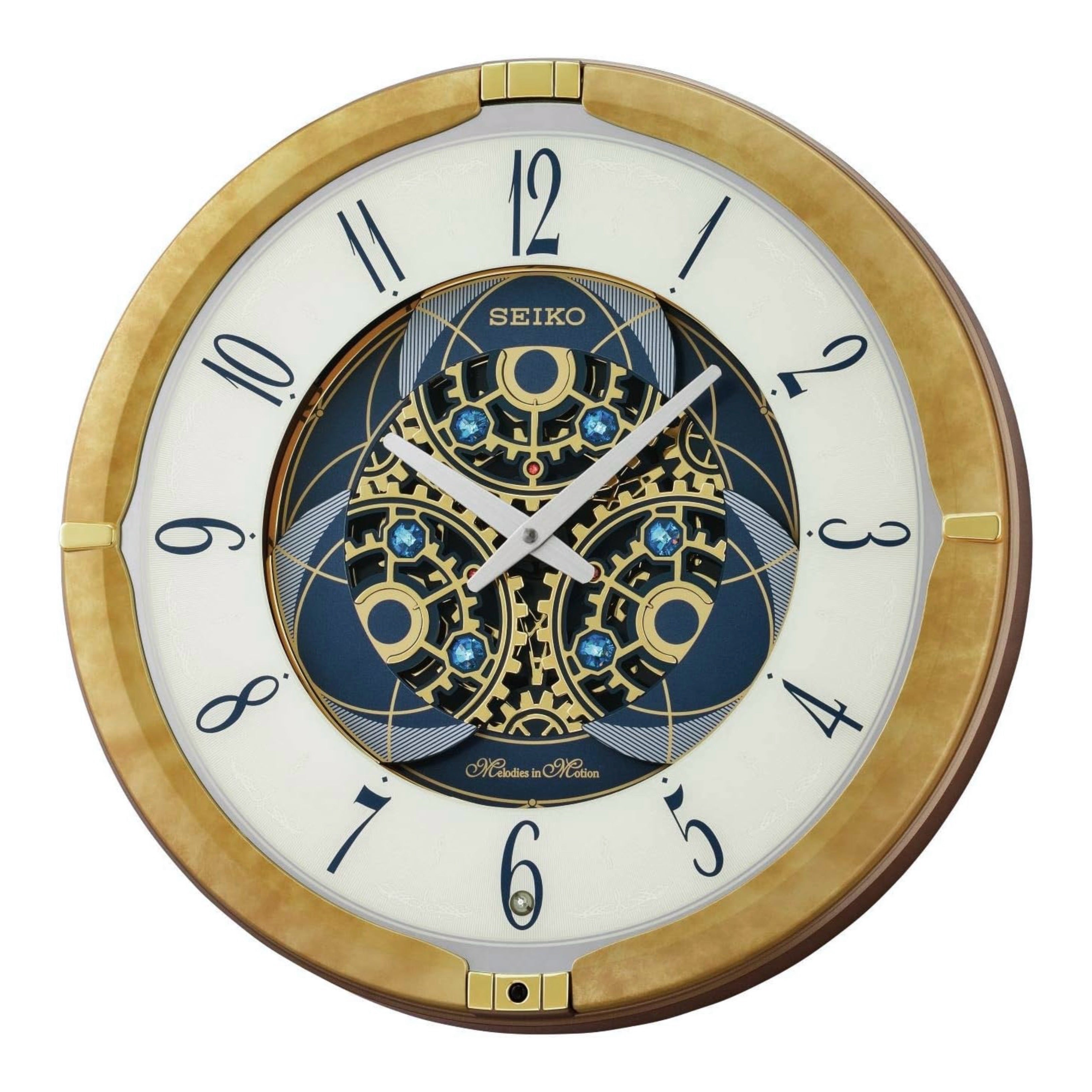 Seiko QXM387GRH “Kingly Mechanical” Melodies in Motion Dancing Dial Musical Wall Clock with 30 Songs