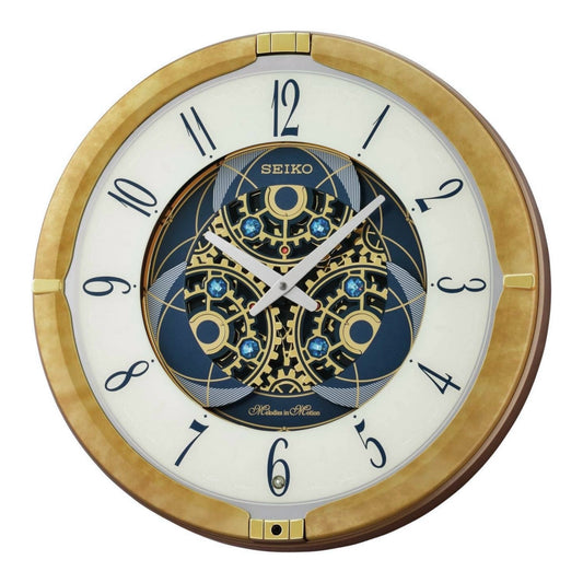 Seiko QXM387GRH “Kingly Mechanical” Melodies in Motion Dancing Dial Musical Wall Clock