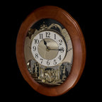 Rhythm "Nostalgia Legend" Moving Dial Magic Motion Musical Wooden Wall Clock with Music by The Beatles - 4MH832WB06