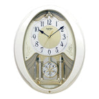 Rhythm “Snowflake Pearl” Musical Motion Decorative Pendulum Wall Clock - 4MJ440WU03
