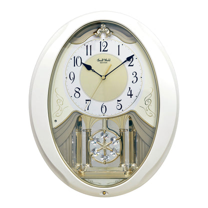 Rhythm “Snowflake Pearl” Musical Motion Decorative Pendulum Wall Clock - 4MJ440WU03