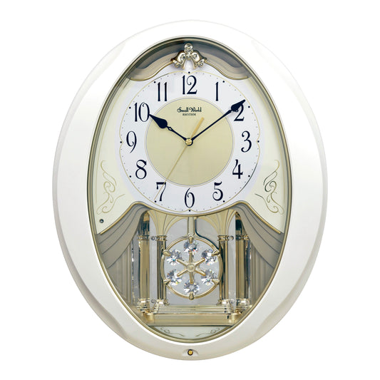 Rhythm “Snowflake Pearl” Musical Motion Decorative Pendulum Wall Clock - 4MJ440WU03