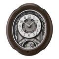 Seiko QXM609NRH “Opera” Melodies in Motion Dancing Dial Musical Wooden Wall Clock with 36 Songs