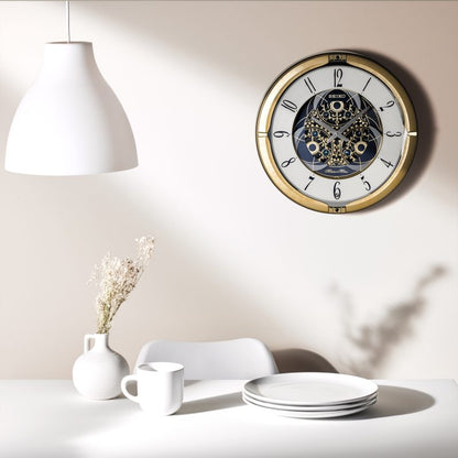 Seiko QXM387GRH “Kingly Mechanical” Melodies in Motion Dancing Dial Musical Wall Clock with 30 Songs