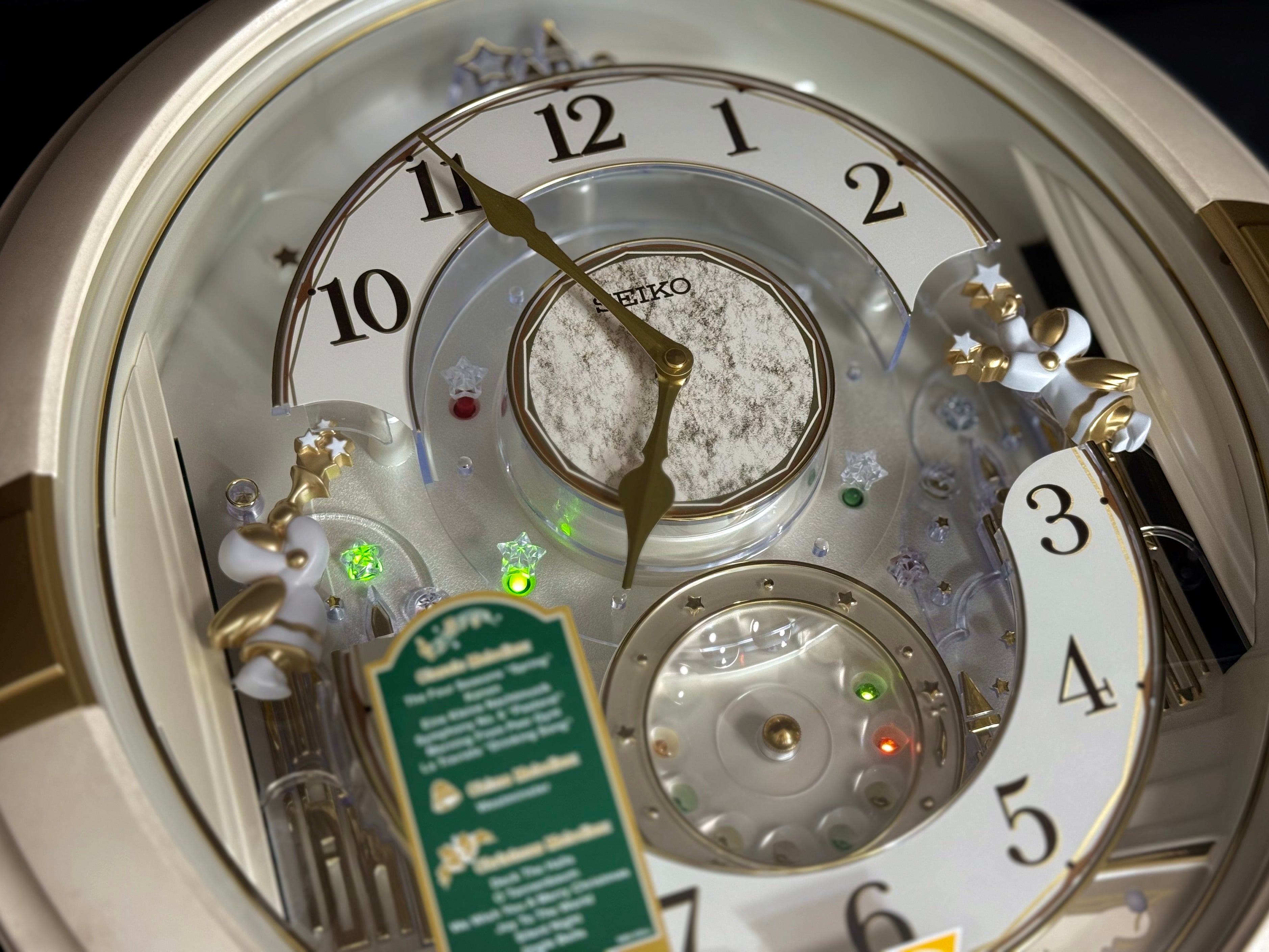 Seiko QXM603WRH “Winter Angels” Melodies in Motion Jaw-Dropping