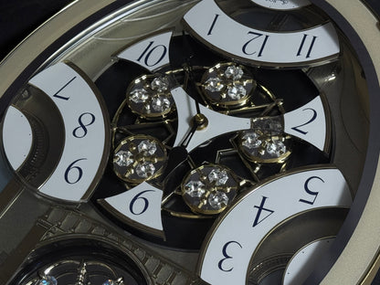 Rhythm "Classic Brilliance" Moving Dial Magic Motion Musical Wall Clock - 4MH787PD18