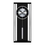 Seiko QXH068KLH "Modern Noir" Mid-Century Modern Wooden Chiming Pendulum Wall Clock