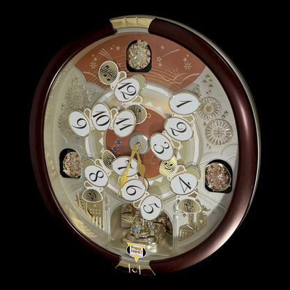 Seiko QXM574BRH "2017 Special Collector's Edition" Melodies in Motion Dancing Dial Musical Wall Clock with '70s Pop Music
