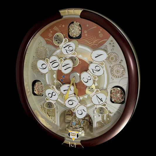 Seiko QXM574BRH "2017 Special Collector's Edition" Melodies in Motion Dancing Dial Musical Wall Clock with '70s Pop Music