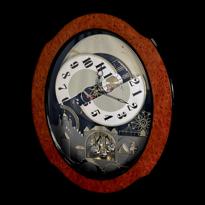 Rhythm “DWS Timecracker” Moving Dial Magic Motion Musical Wooden Wall Clock with Popular Melodies - 4MH752-R06