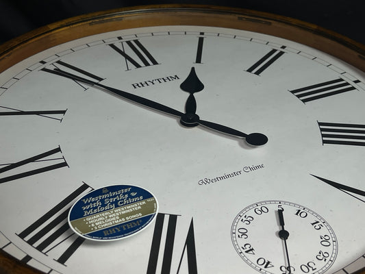 Rhythm “WSM Masters 721” Traditional Wooden Musical & Chiming Large Gallery Wall Clock with Popular Melodies - CMH721UR06