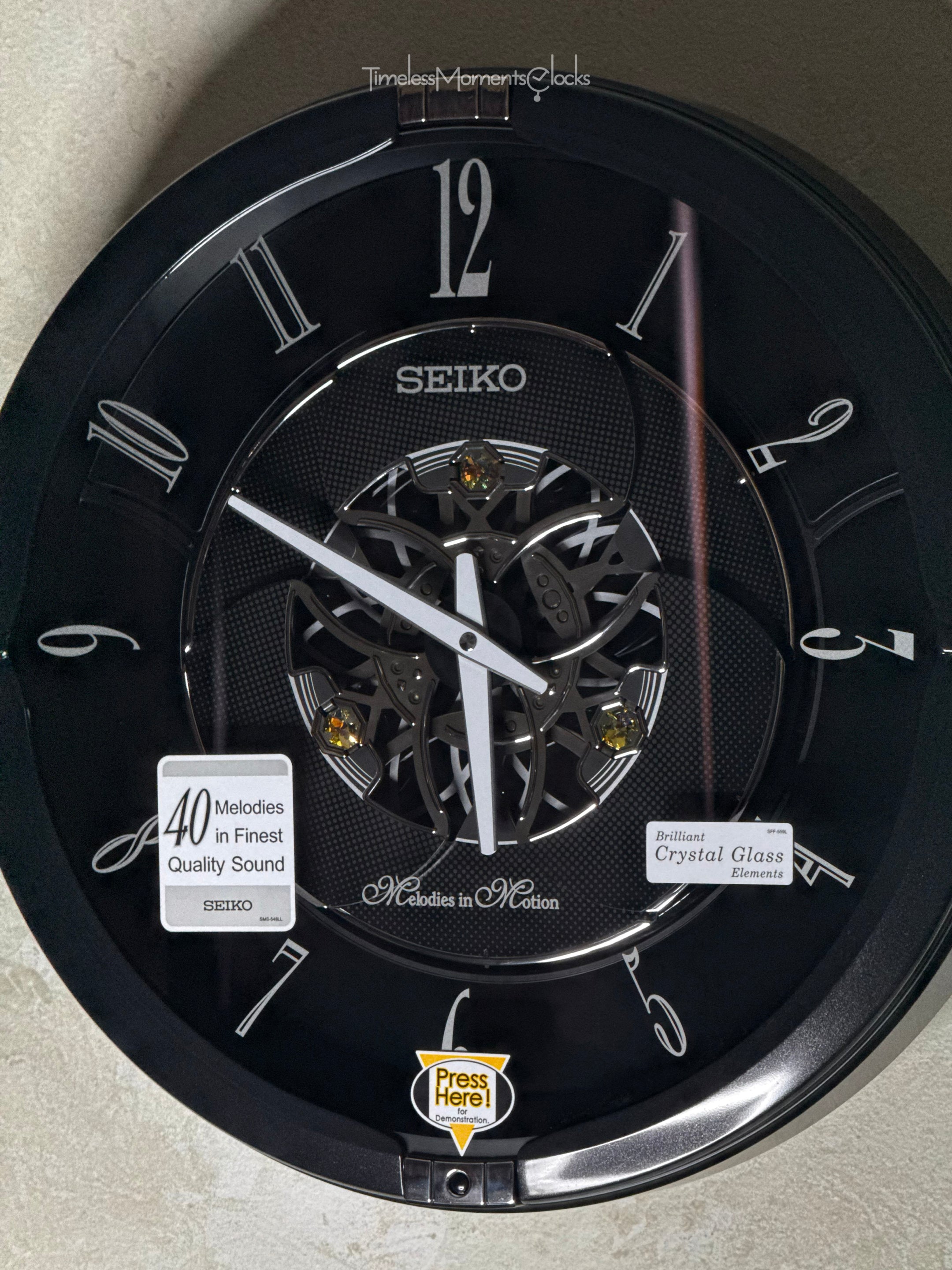 Seiko QXM621KRH “Onyx” Melodies in Motion Dancing Dial Musical