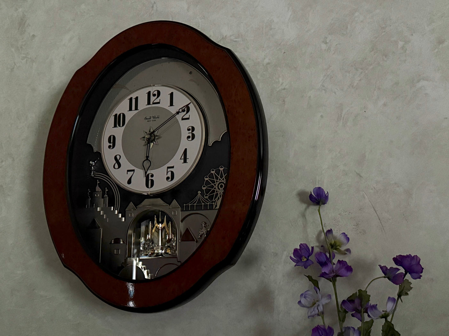 Rhythm “DWS Timecracker” Moving Dial Magic Motion Musical Wooden Wall Clock with Popular Melodies - 4MH752-R06