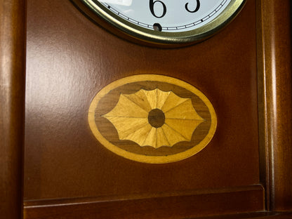 Rhythm “Celebration Time 108” Traditional Wooden Inlaid Musical & Chiming Mantel Clock - CRH108UR06