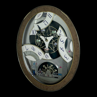Rhythm “Tri-Cracker” Magic Motion Musical Wall Clock with Moving Dial and Balloons - 4MH759NR06