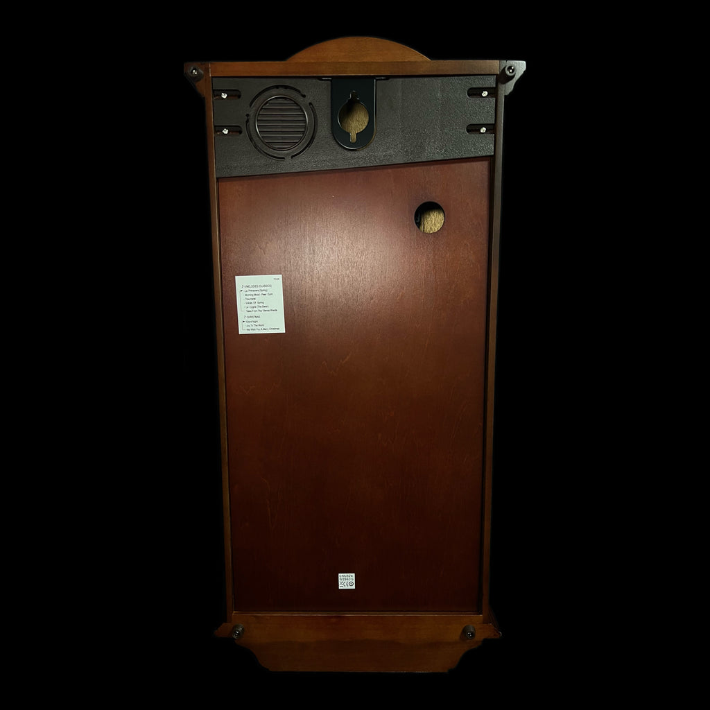 Rhythm “WSM Elyria” Antique-Style Wooden Musical & Chiming Pendulum Wall Clock - CMJ524NR06