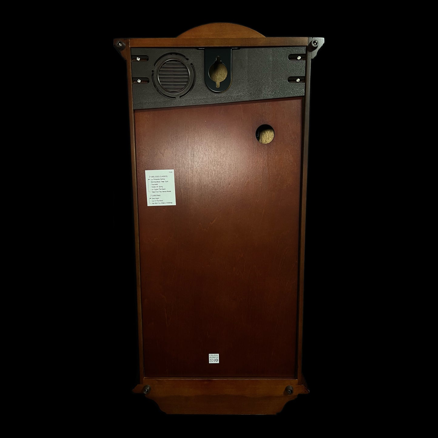 Rhythm “WSM Elyria” Antique-Style Wooden Musical & Chiming Pendulum Wall Clock - CMJ524NR06