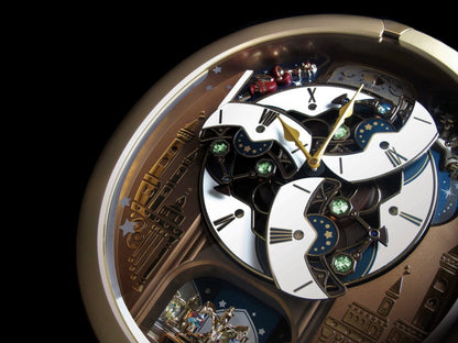 Seiko QXM350GRH "Starry Skyline" Melodies in Motion Dancing Dial Musical Wall Clock with 18 Songs