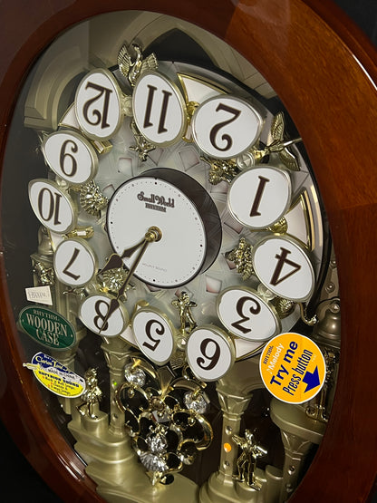 Rhythm "Grand Encore Legend" Magic Motion Musical Wooden Wall Clock with Animated Moving Dial and Music by The Beatles - 4MH834WB06