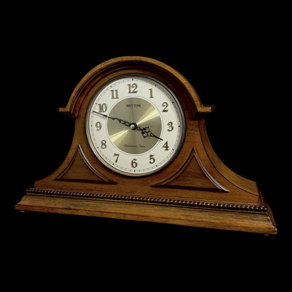 Rhythm "WSM Remington II" Traditional Wooden Chiming & Musical Tambour Mantel Clock with Raised Numerals - CRH216UR06