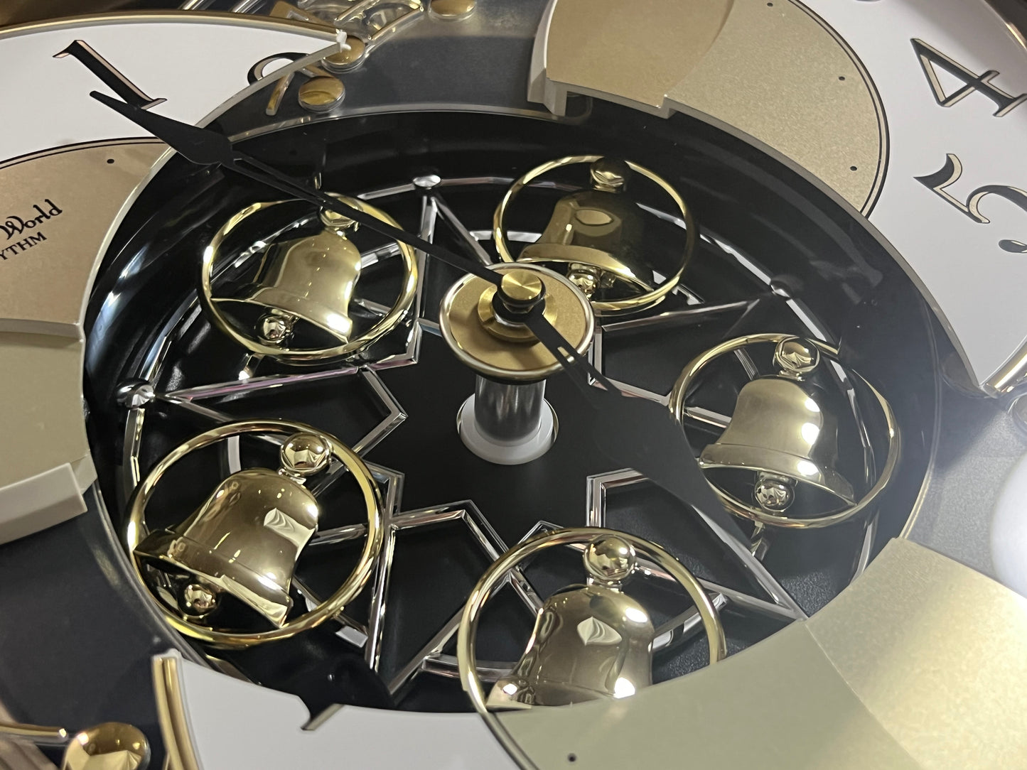 Rhythm "Nostalgia Legend" Moving Dial Magic Motion Musical Wooden Wall Clock with Music by The Beatles - 4MH832WB06
