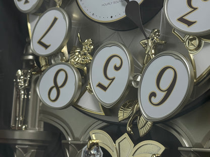 Rhythm "SSS Encore" Magic Motion Musical Wooden Wall Clock with Animated Moving Dial and Popular Melodies - 4MH810-R06