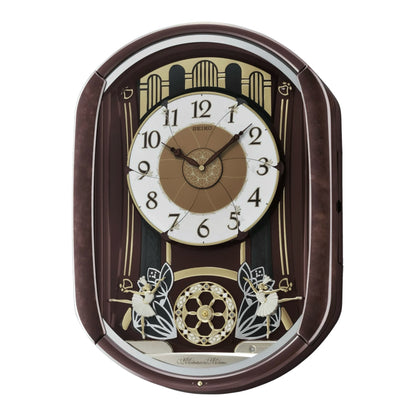 Seiko QXM297BRH "Ballerina" Melodies in Motion Musical Wall Clock with Animated Moving Dial