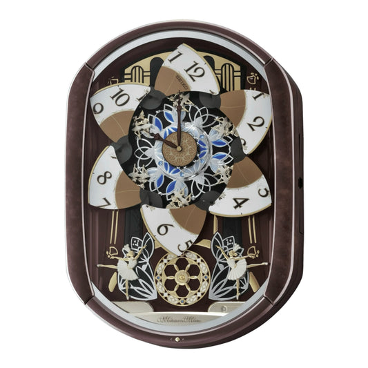 Seiko QXM297BRH "Ballerina" Melodies in Motion Musical Wall Clock with Animated Moving Dial & 12 Songs