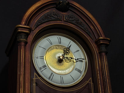 Rhythm "CTS Venetian" Antique-Style Wooden Musical Pendulum Mantel Clock with Intricate Carved Frame - CRJ715UR06