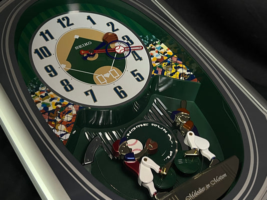 Seiko QXM256SRH "Baseball" Melodies in Motion Musical Moving Wall Clock with Americana Music